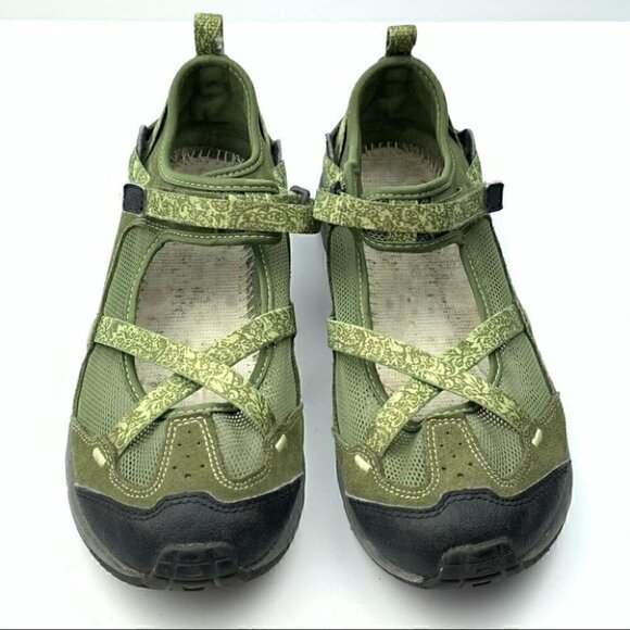 lands end walking shoes size 6.5 D green suede - Picture 3 of 12